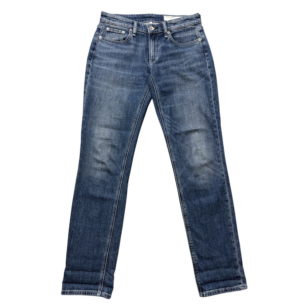 Rag & Bone Dre Low-Rise Slim Boyfriend Jeans Womens 24 Blue Medium Wash Stretch